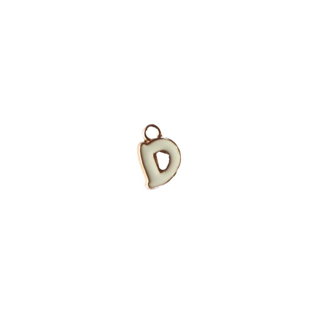 Small White “D” Charm