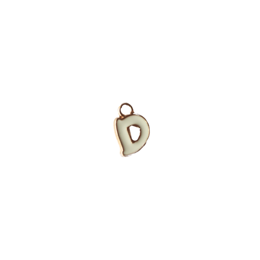 Small White “D” Charm