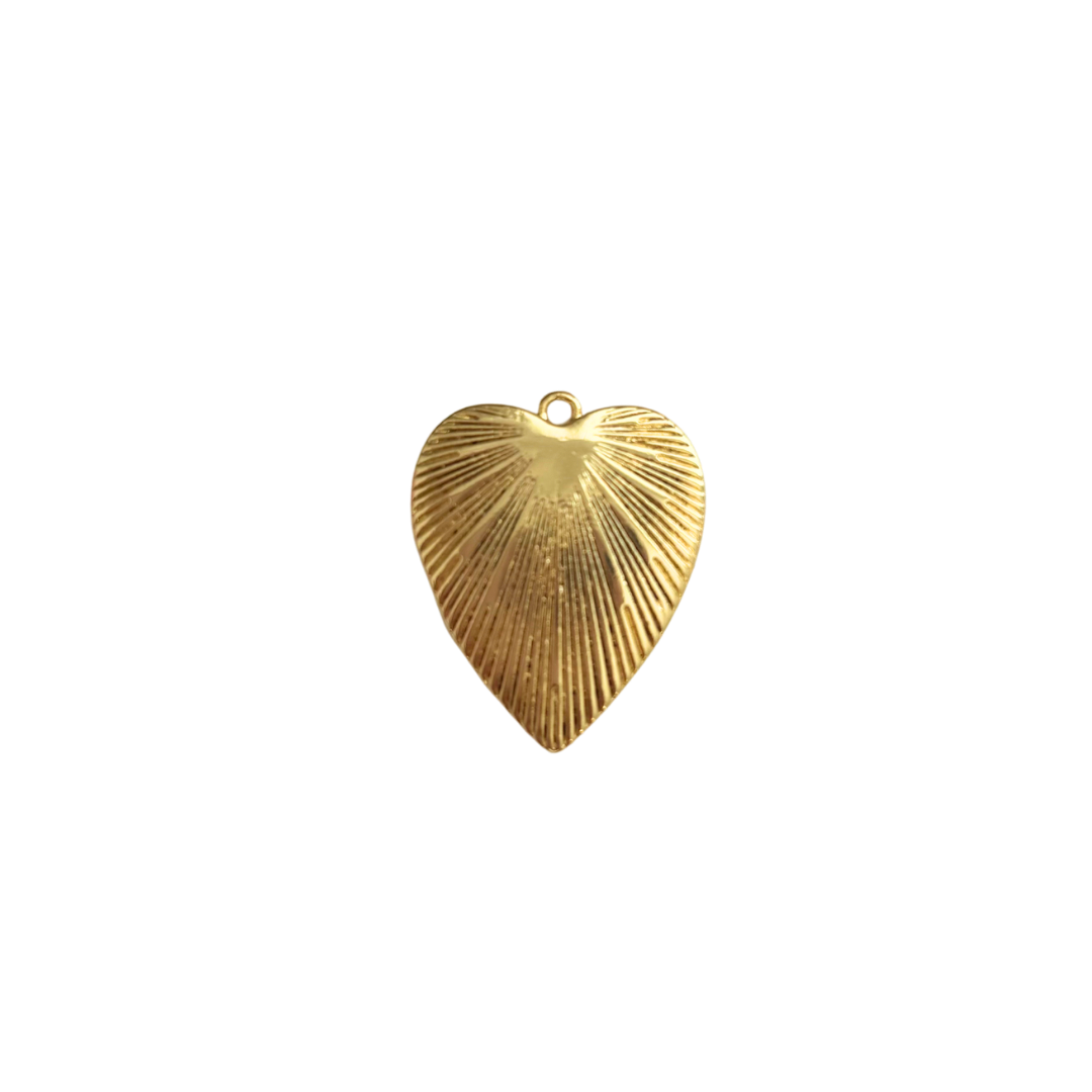 Gold Filled Long Textured Heart