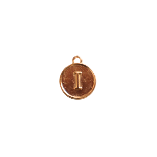 Circle Gold “I” Charm