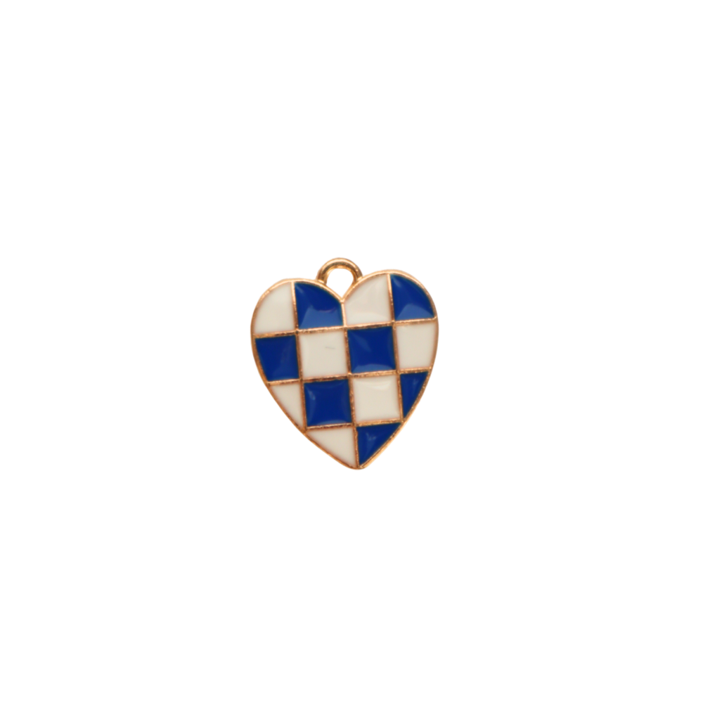 Blue Checkered Heart