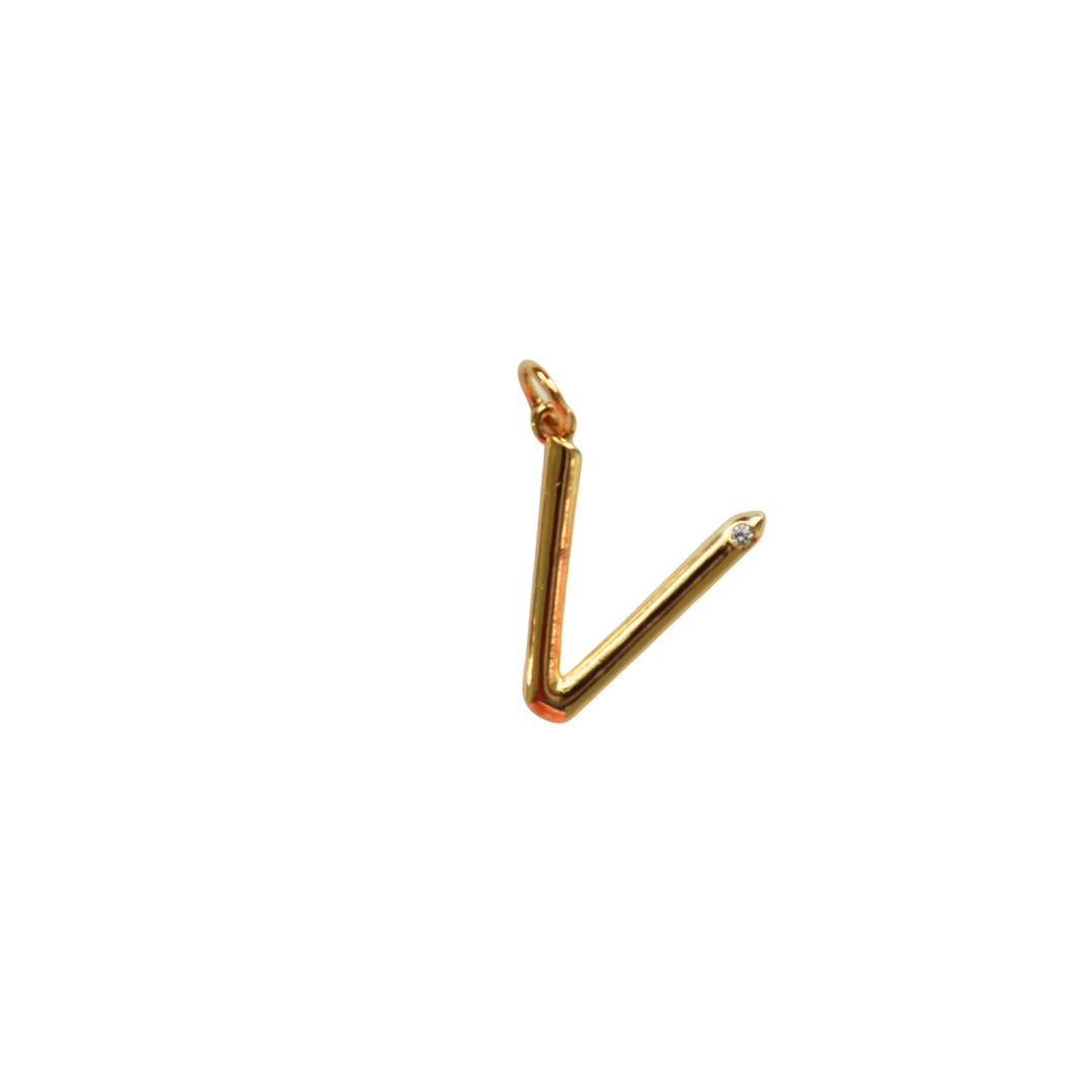 Gold Filled Skinny “V” Charm