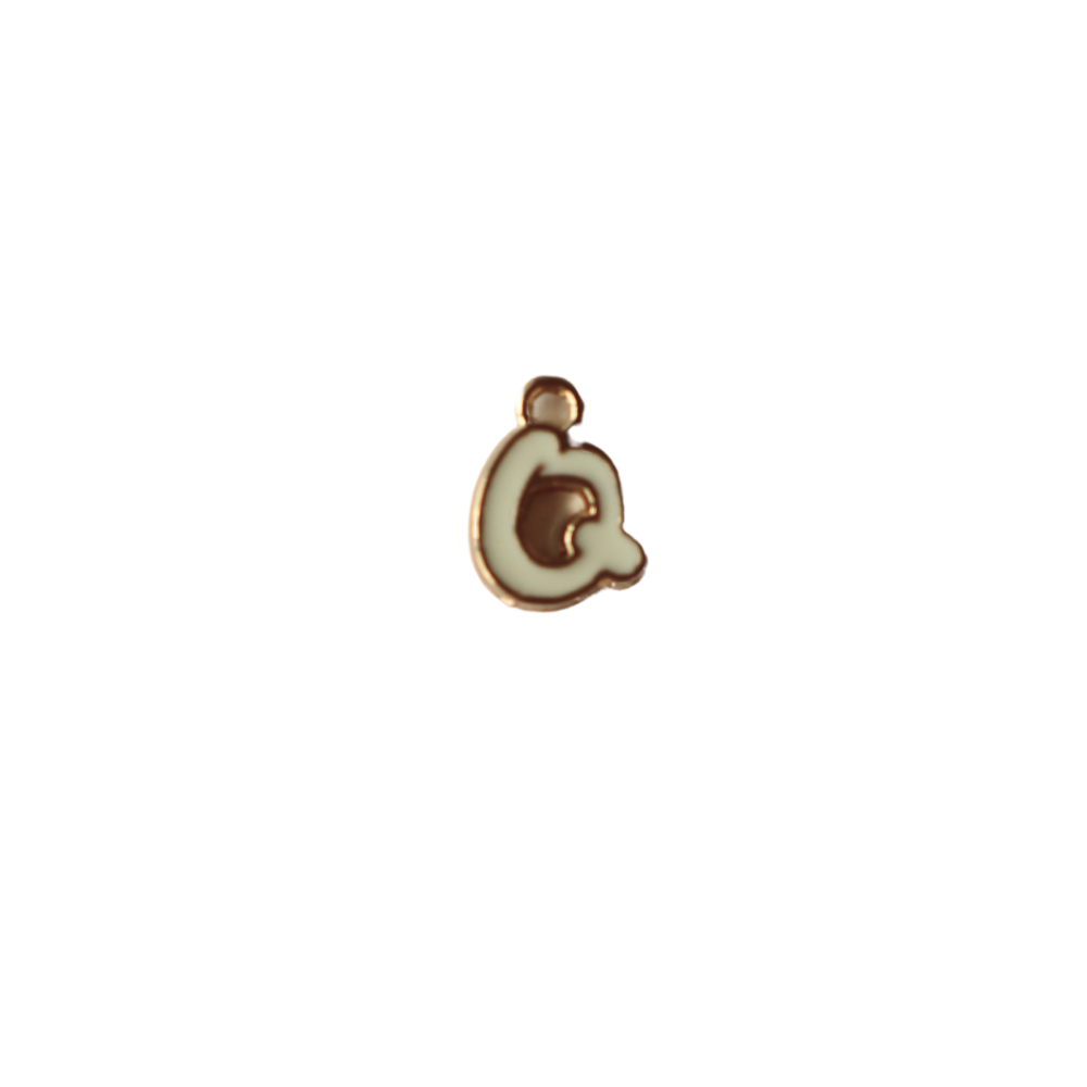 Small White “Q” Charm