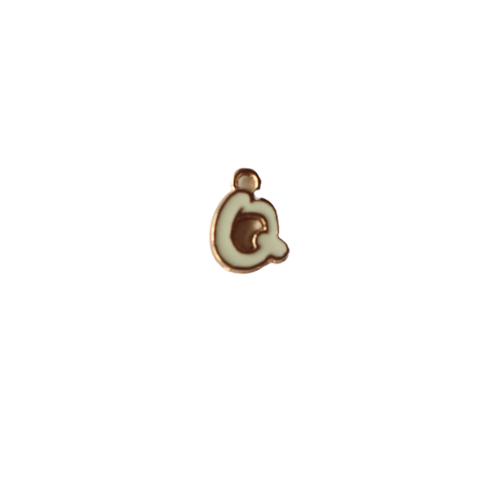 Small White “Q” Charm