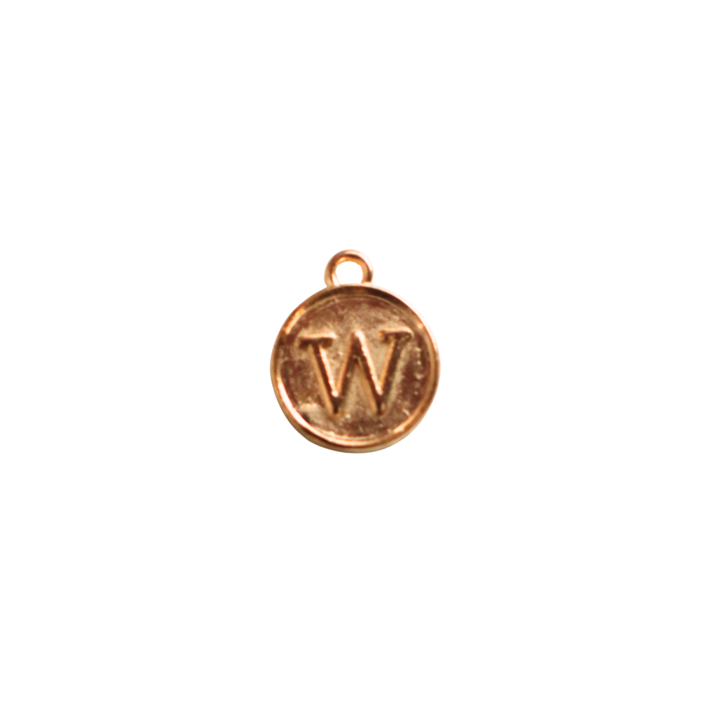 Circle Gold “W” Charm