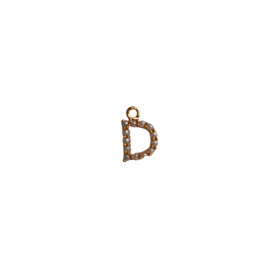 Small Gold Pearl D Letter
