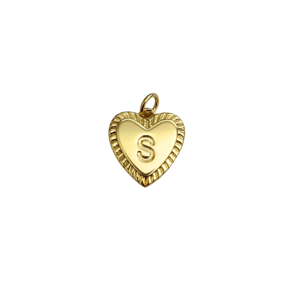 Gold Filled Textured “S” Heart