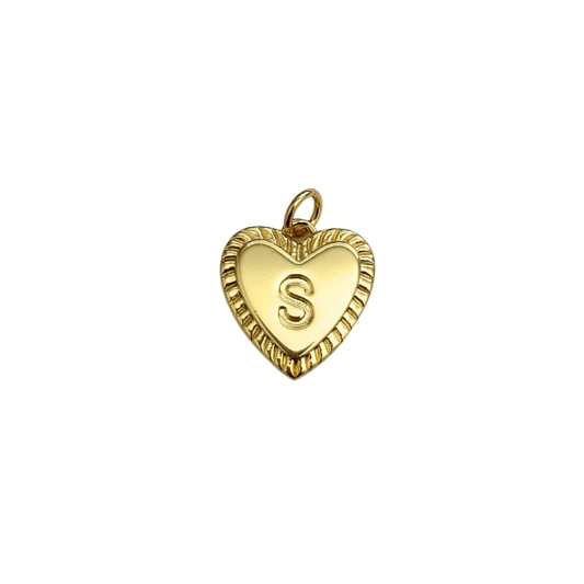 Gold Filled Textured “S” Heart