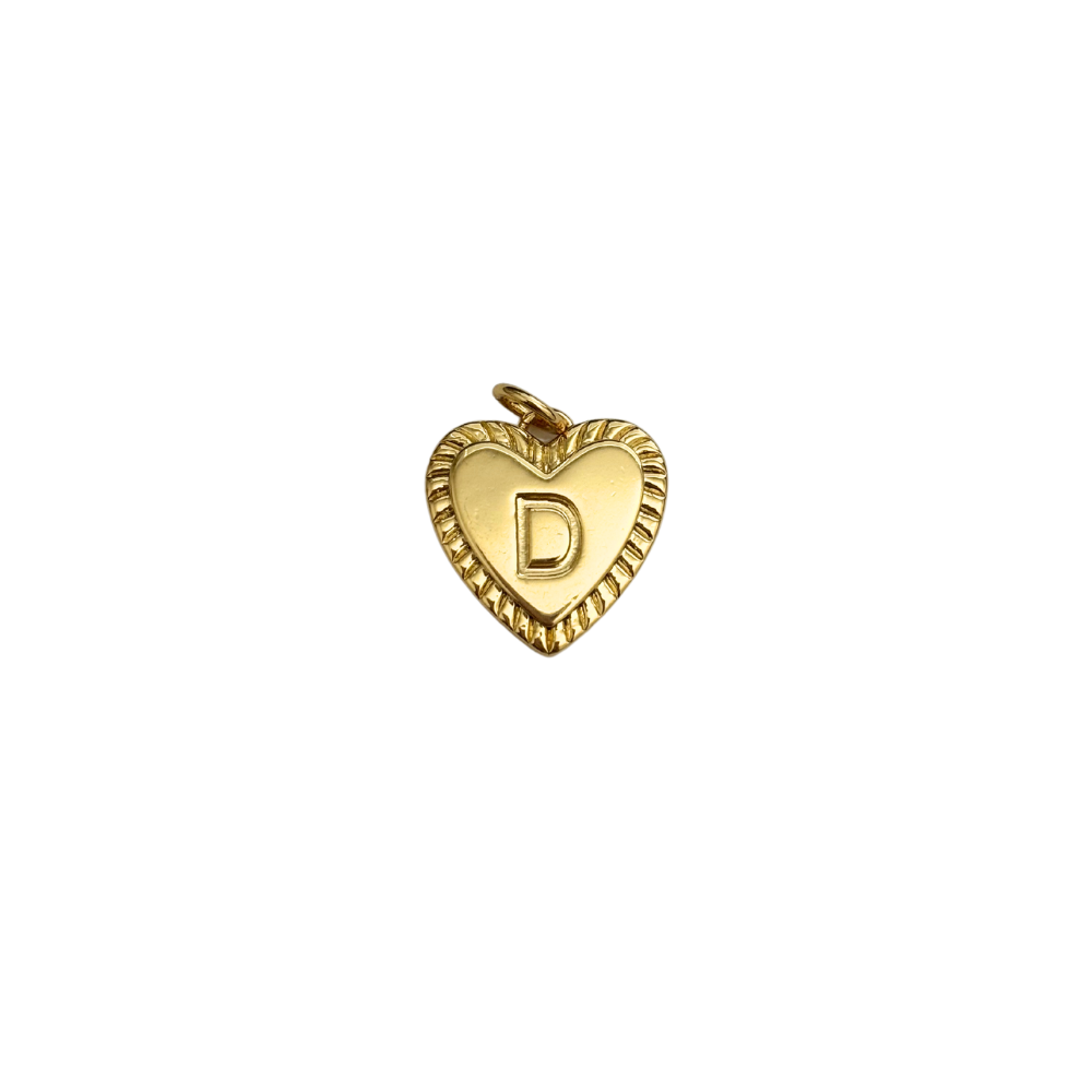 Gold Filled Textured “D” Heart