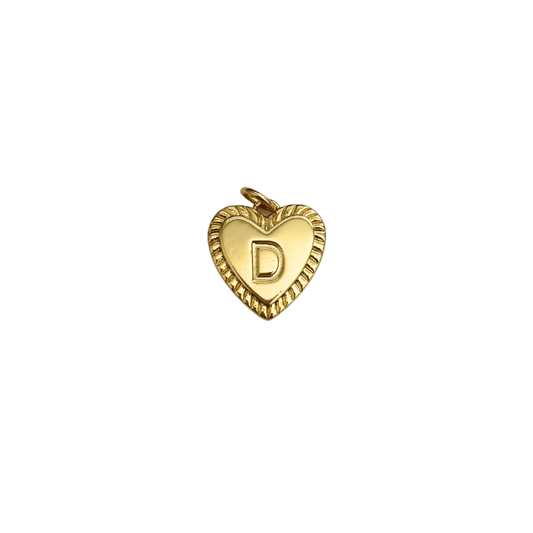 Gold Filled Textured “D” Heart