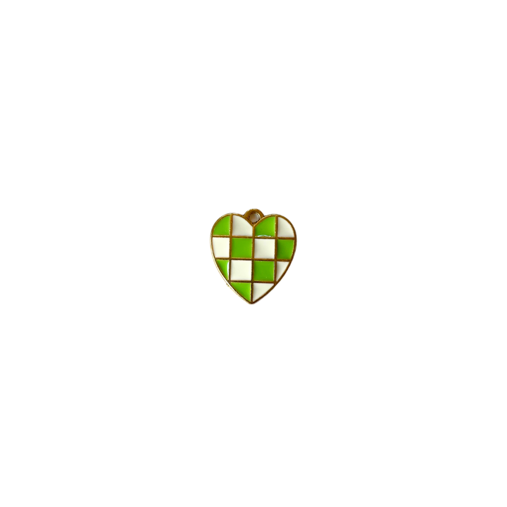 Light Green Checkered Heart