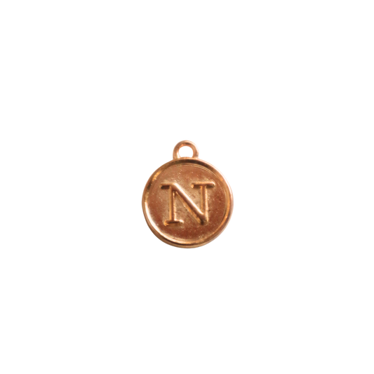 Circle Gold “N” Charm