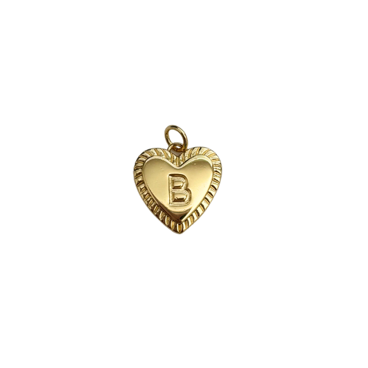 Gold Filled Textured “B” Heart