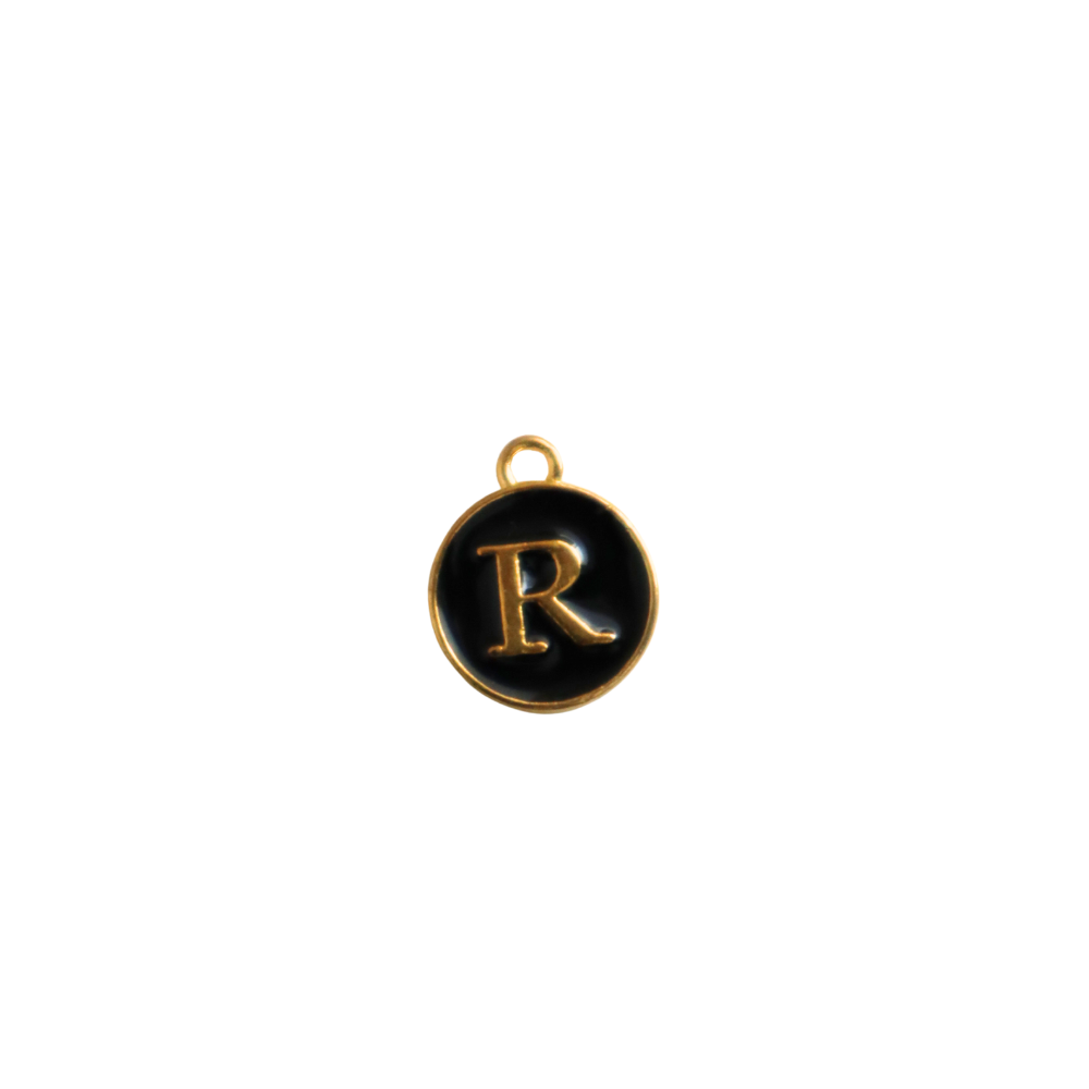 Circle Black “R” Charm