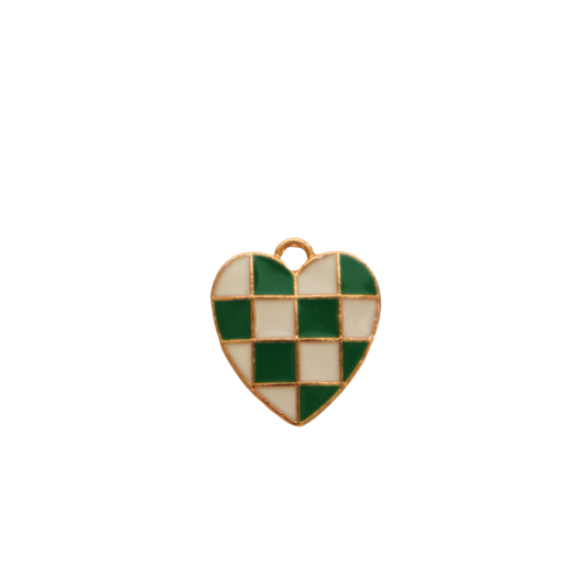 Green Checkered Heart