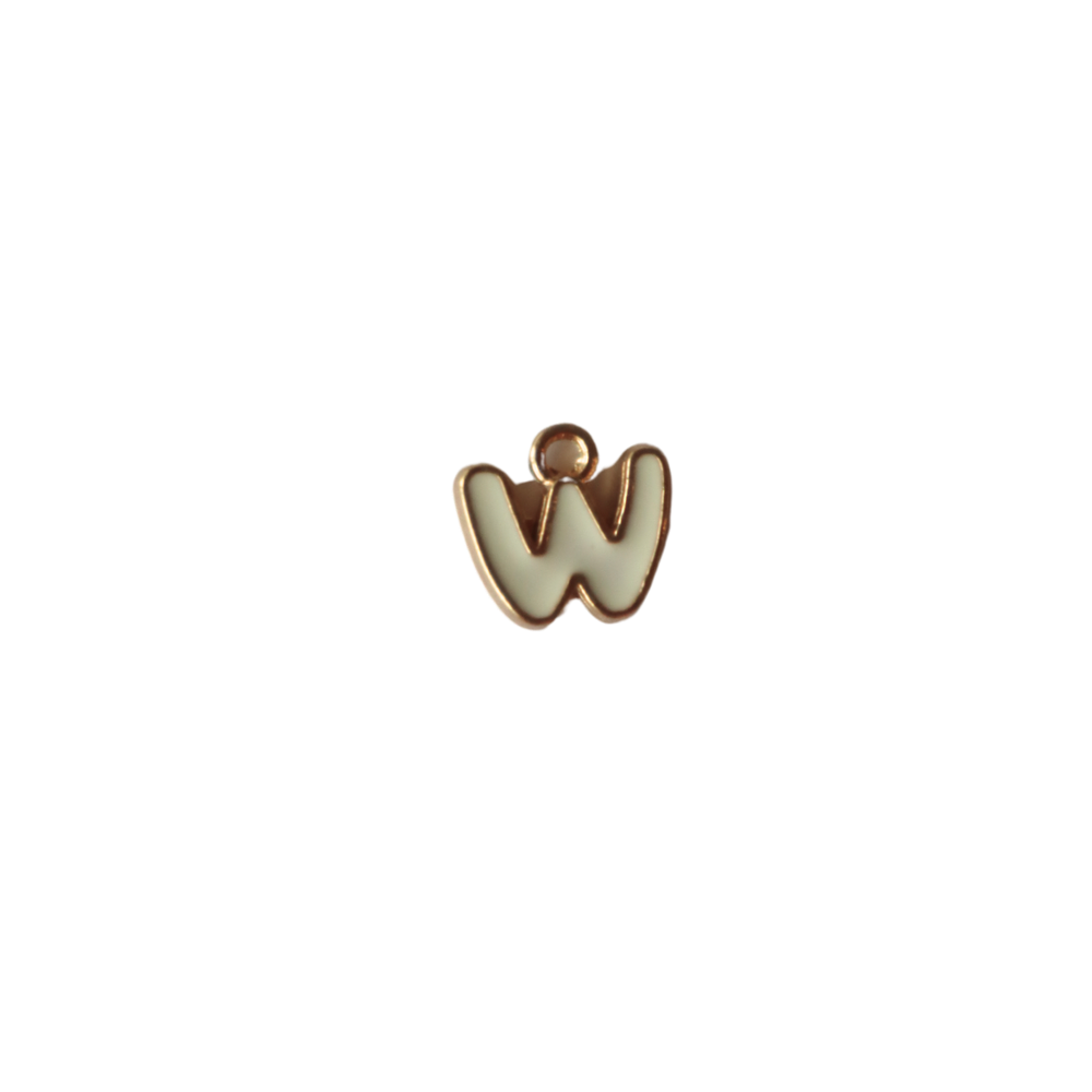 Small White “W” Charm