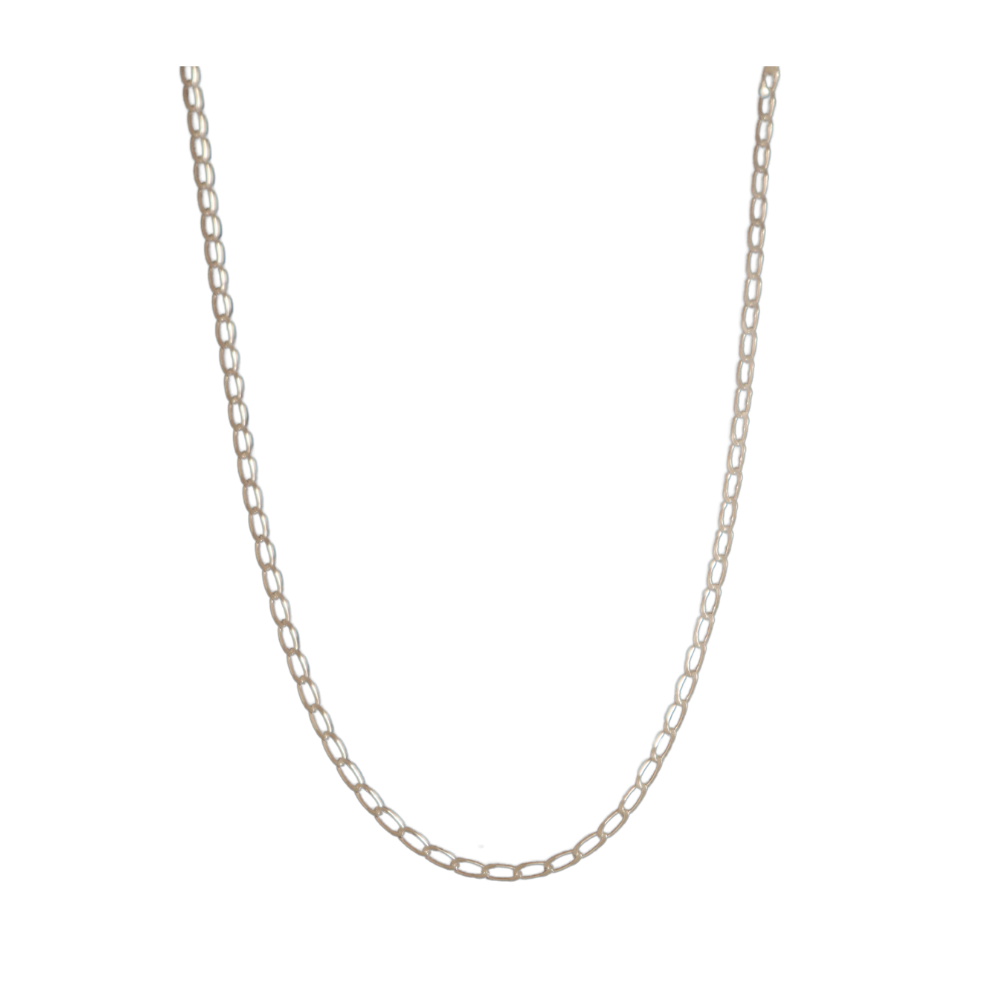 Silver Curb Chain Necklace