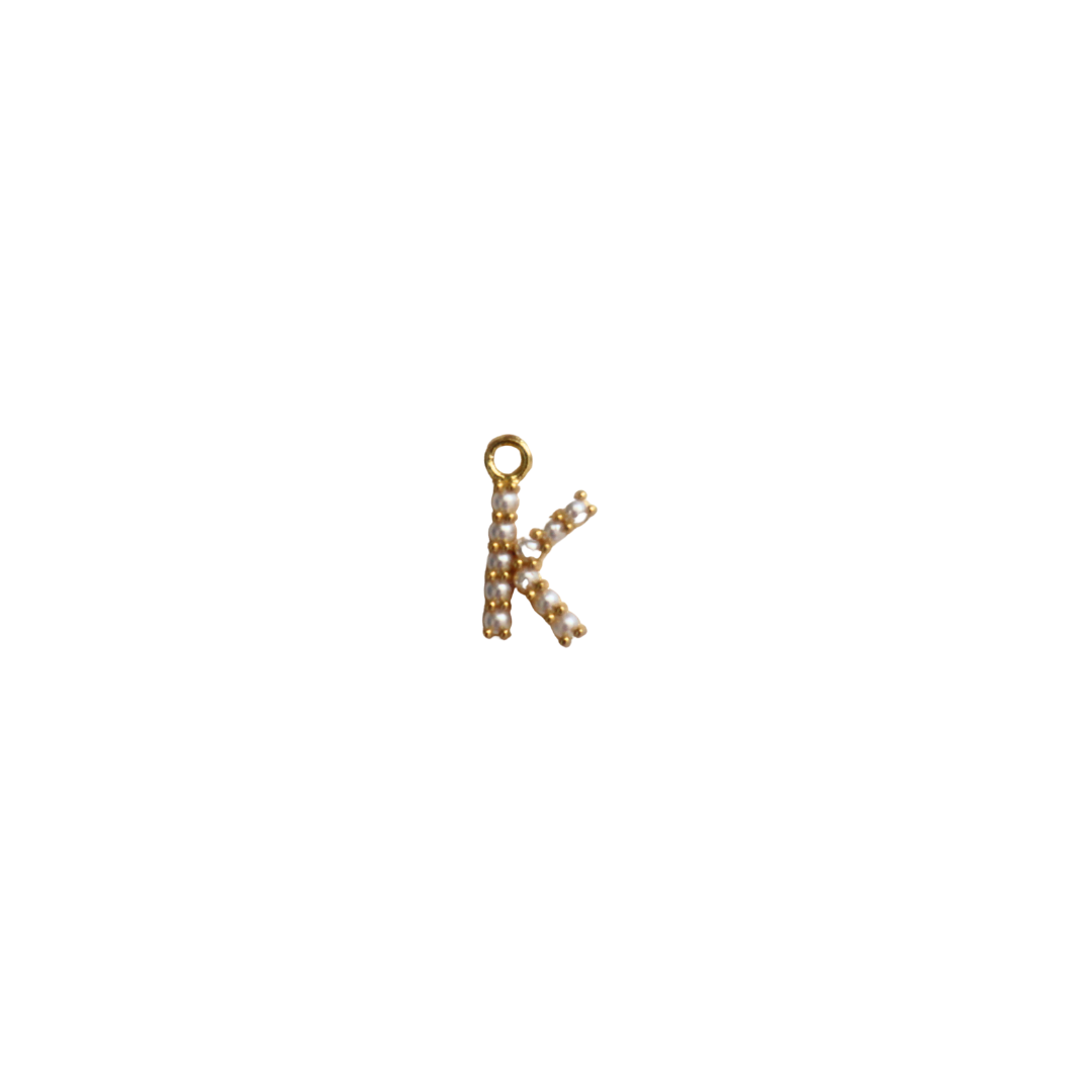 Small Gold Pearl K Letter