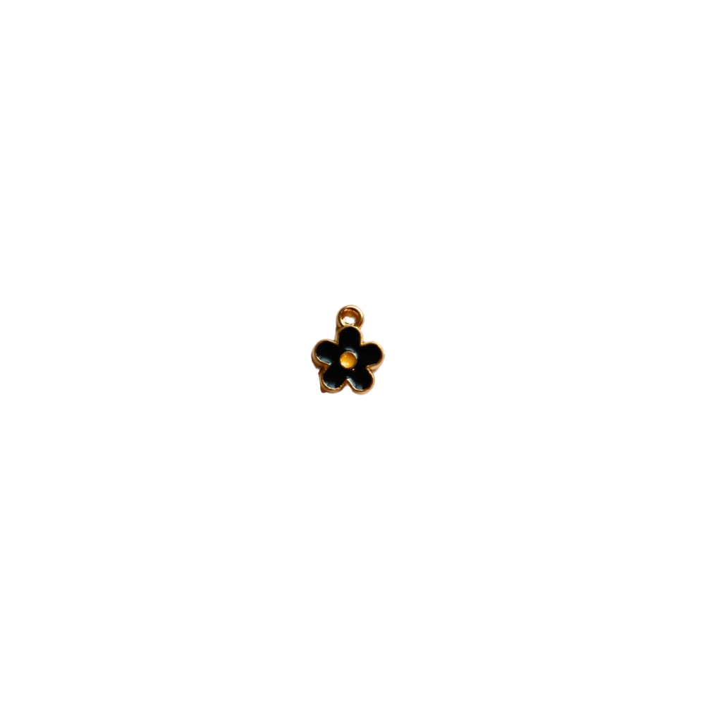Small Black Daisy Charm