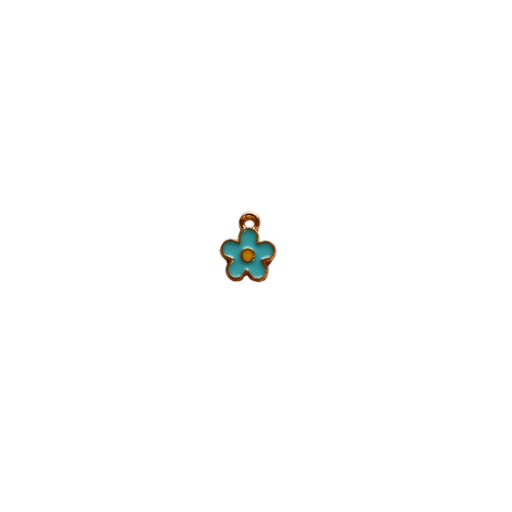Small Blue Daisy Charm