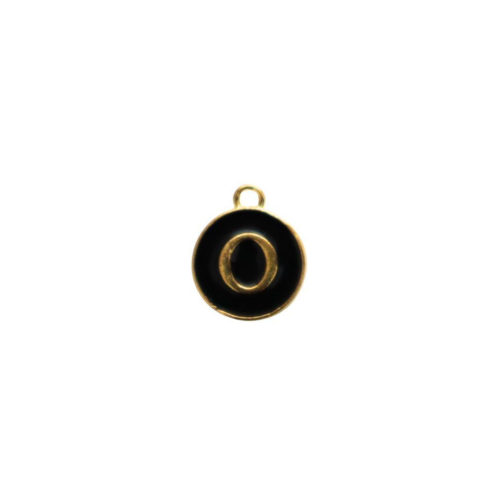 Circle Black “O” Charm