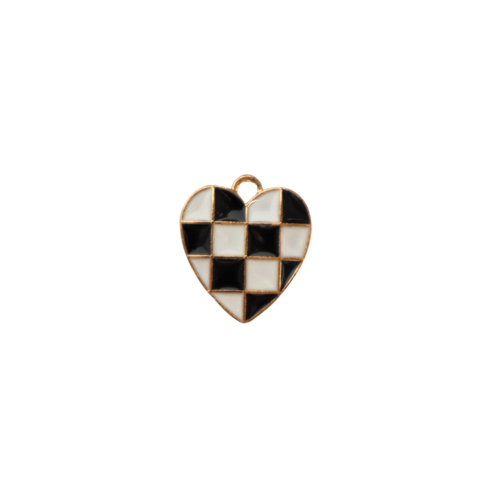 Black Checkered Heart