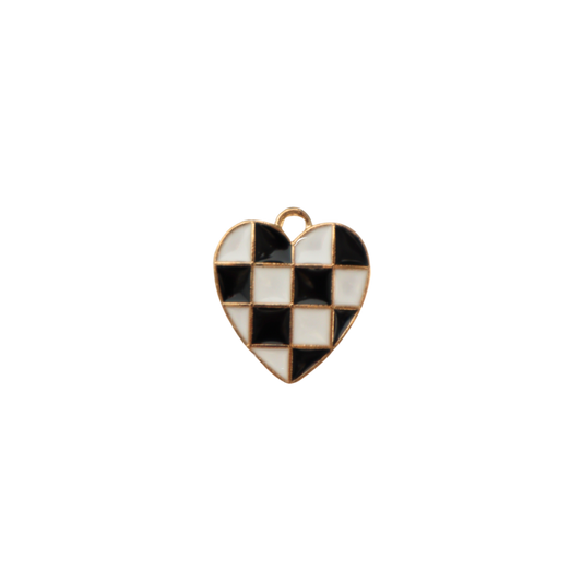 Black Checkered Heart