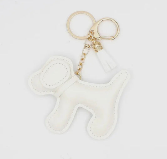 White Dog Bag Charm